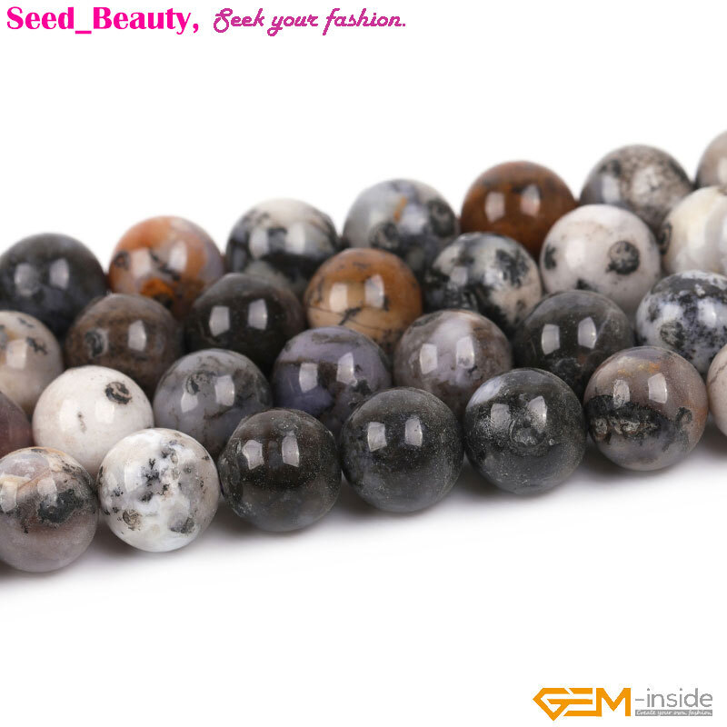 Natural American Amethyst Sage Jasper Stone Beads For Jewelry Making 15” Round