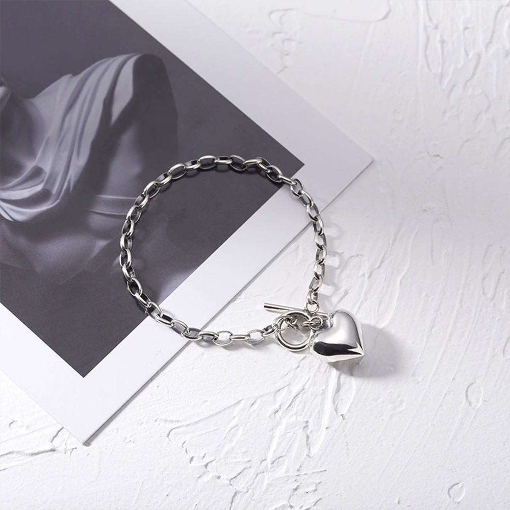 Beautiful Heart Charm Bracelet 925 Sterling Silver Women Girls Jewelry Gift UK