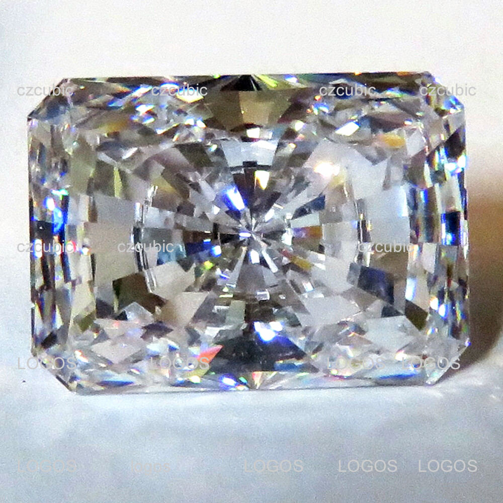 EMERALD-RADIANT CUT CUBIC ZIRCONIA SUPER QUALITY CLEAR LOOSE STONES U.S SHIP 7