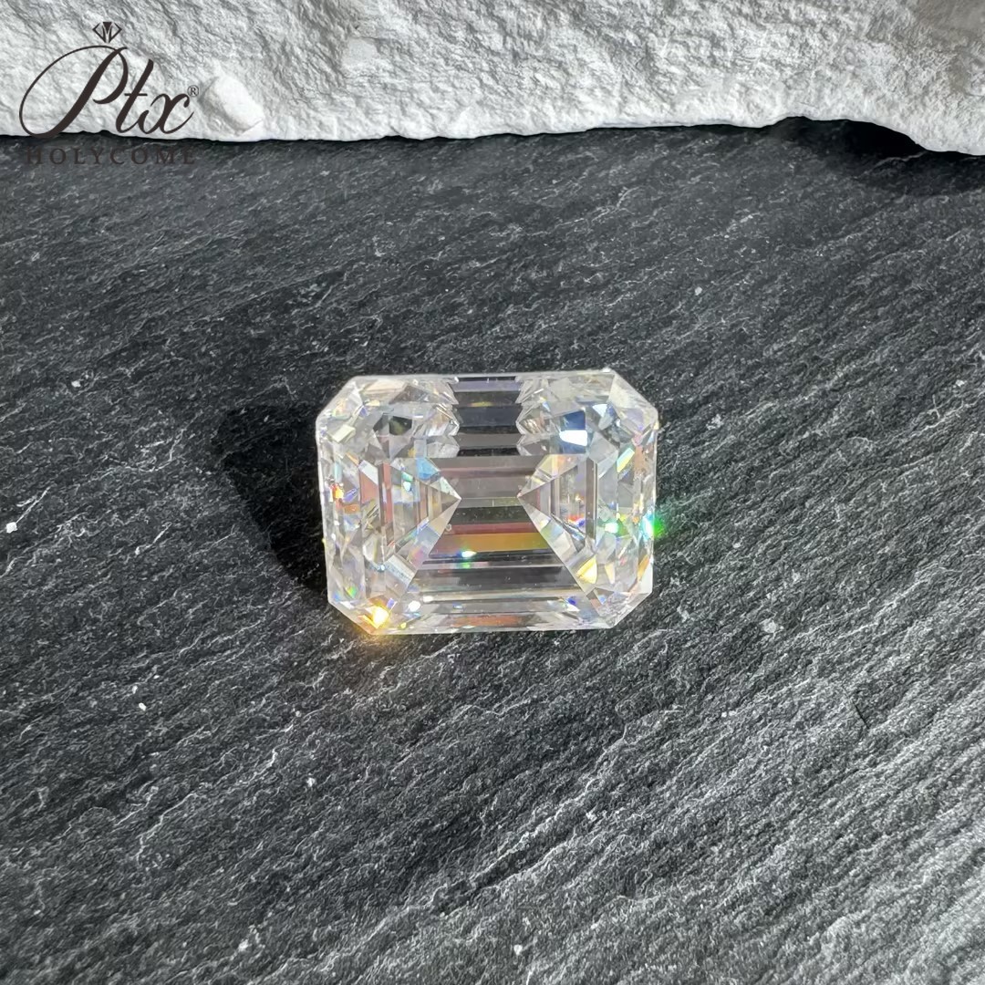 Brilliant Emerald Cut 0.2-10ct D Moissanite Loose Multiple Color VVS1 Gemstones