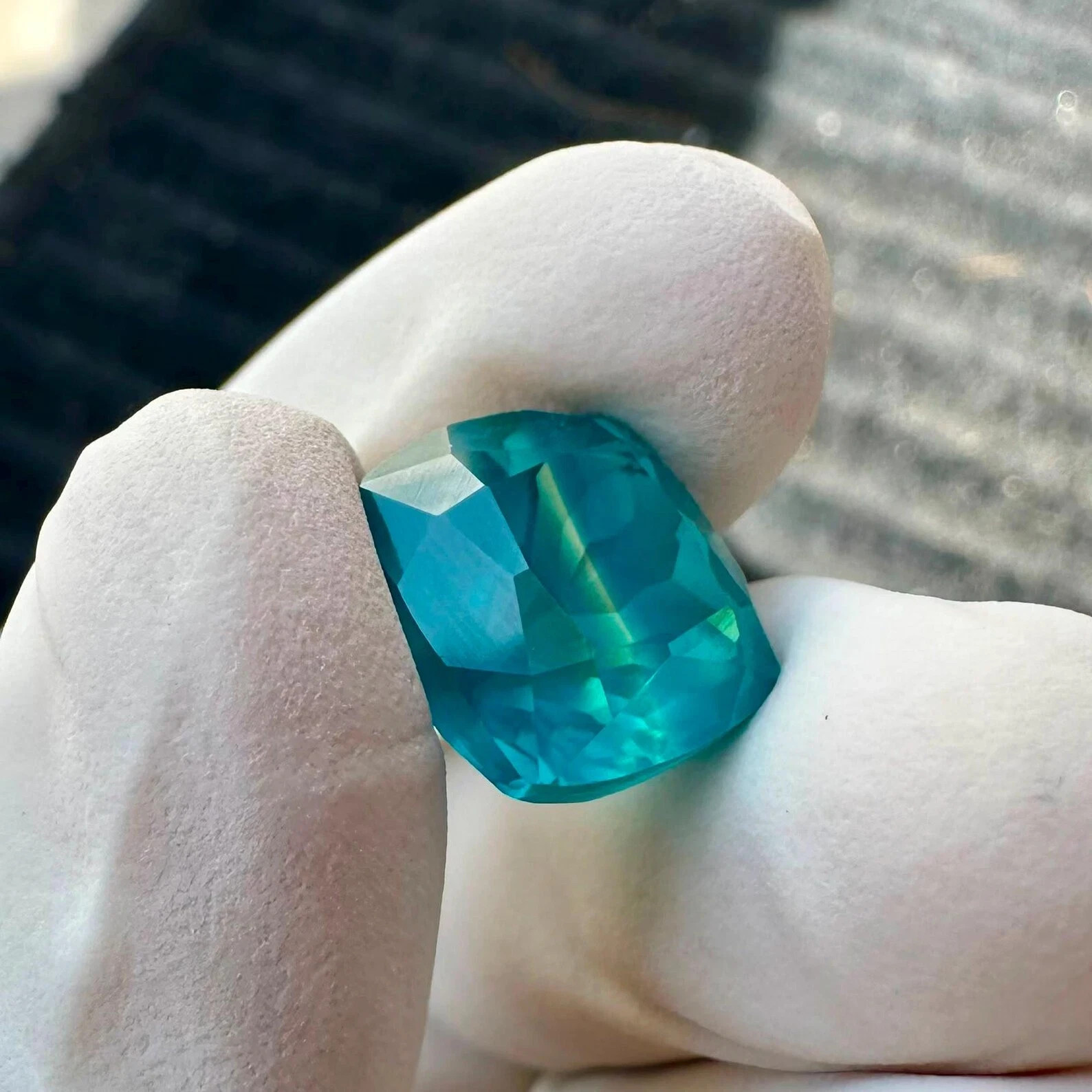 Natural Certified Blue Green Paraiba Tourmaline 14.20 Ct Cushion Cut Loose Gems