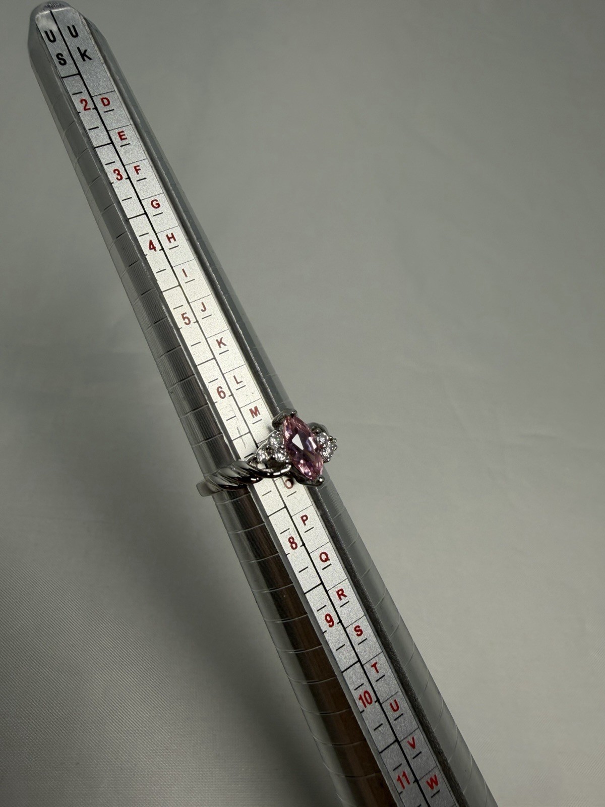 925 Sterling Silver Pink CZ Marquise Cocktail Ring Size 7.25 2ctw Simulated New