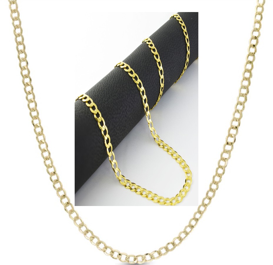 18K Yellow Gold Filled Tarnish-FREE 4mm * 20 inch Cuban Curb Chain Necklace E70G