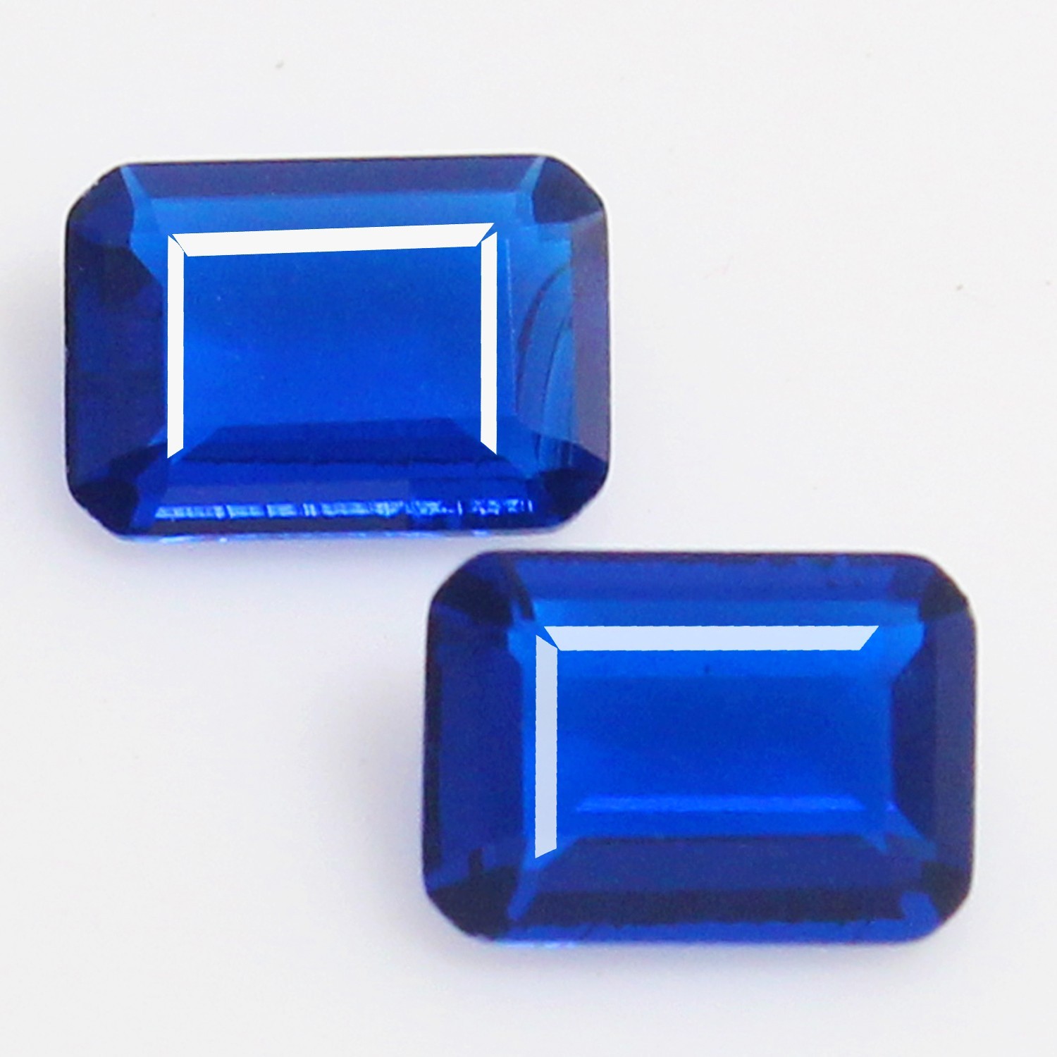 Natural Certified Ceylon Blue Sapphire 5×4 MM Emerald Pair Stunning Gemstone
