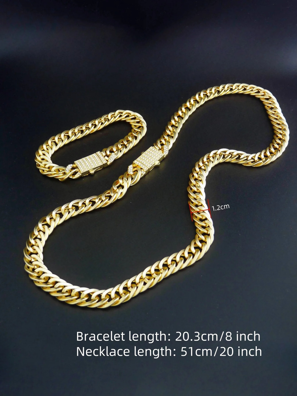 1 Piece Hip Hop Punk Style 14K Gold Plated Cuban Chain Style Chunky Chain Bracel