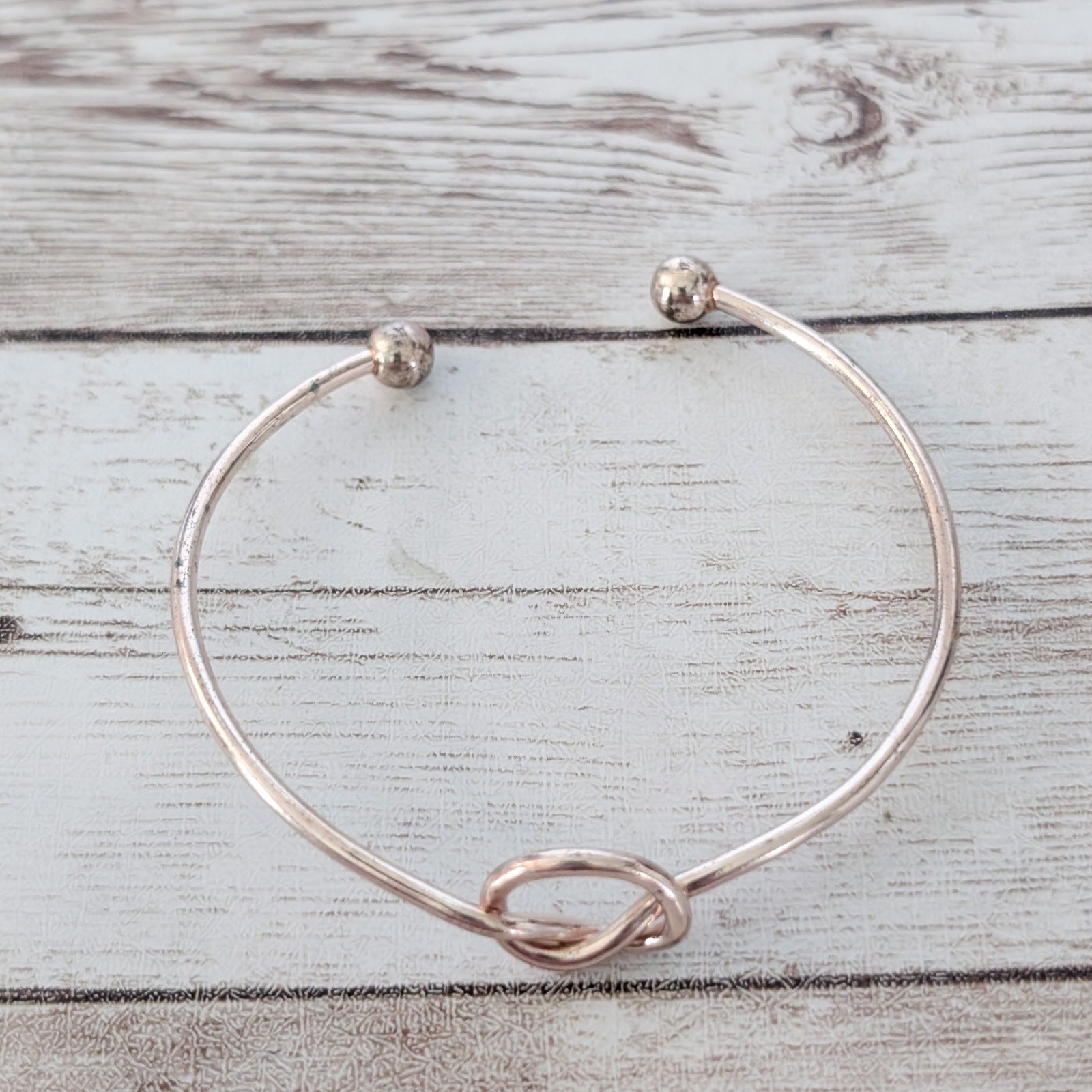 Very Light Shade of Rose Gold Tone Knot Bracelet – Condition Issues