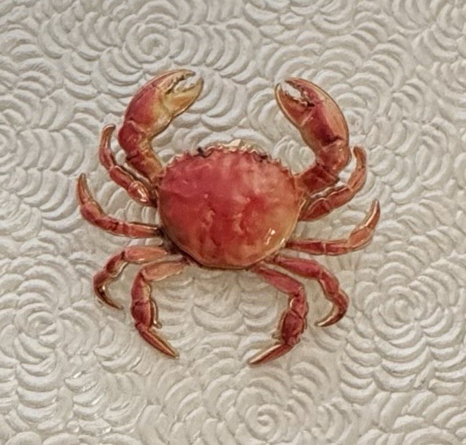 Crab brooch pin Enamel On Metal