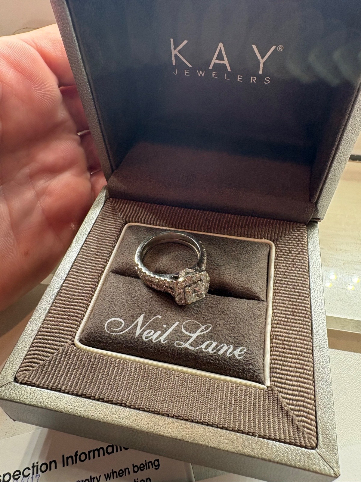 Neil Lane Engagement wedding set 2.54 CTW Cushion-cut 14K White Gold Size 7