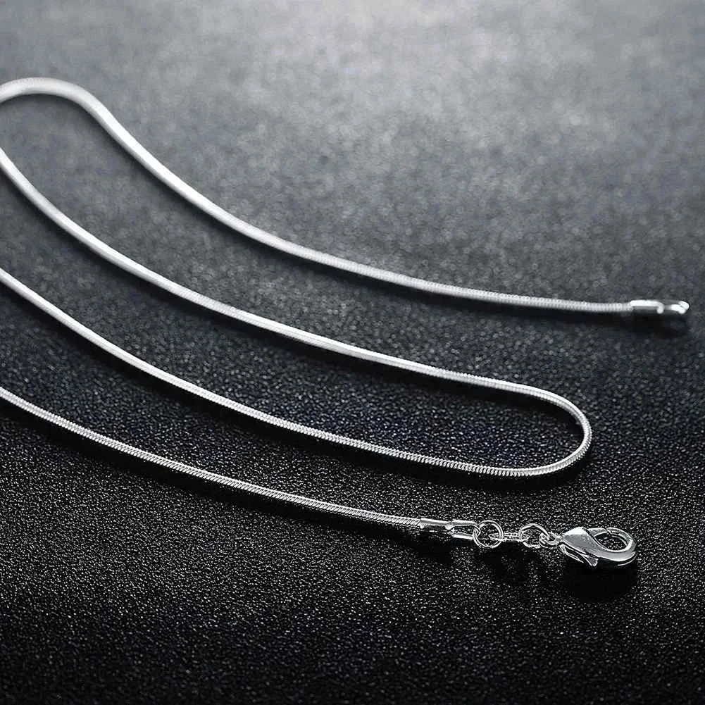 10PCS wholesale 925 sterling solid silver 1MM 16-30inch snake chain necklace