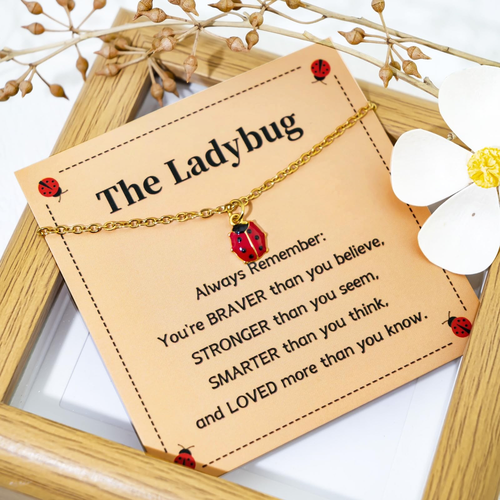 Ladybug Necklace Good Luck Charm Ladybug Jewelry Lady Bug Accessories Lady Bu…