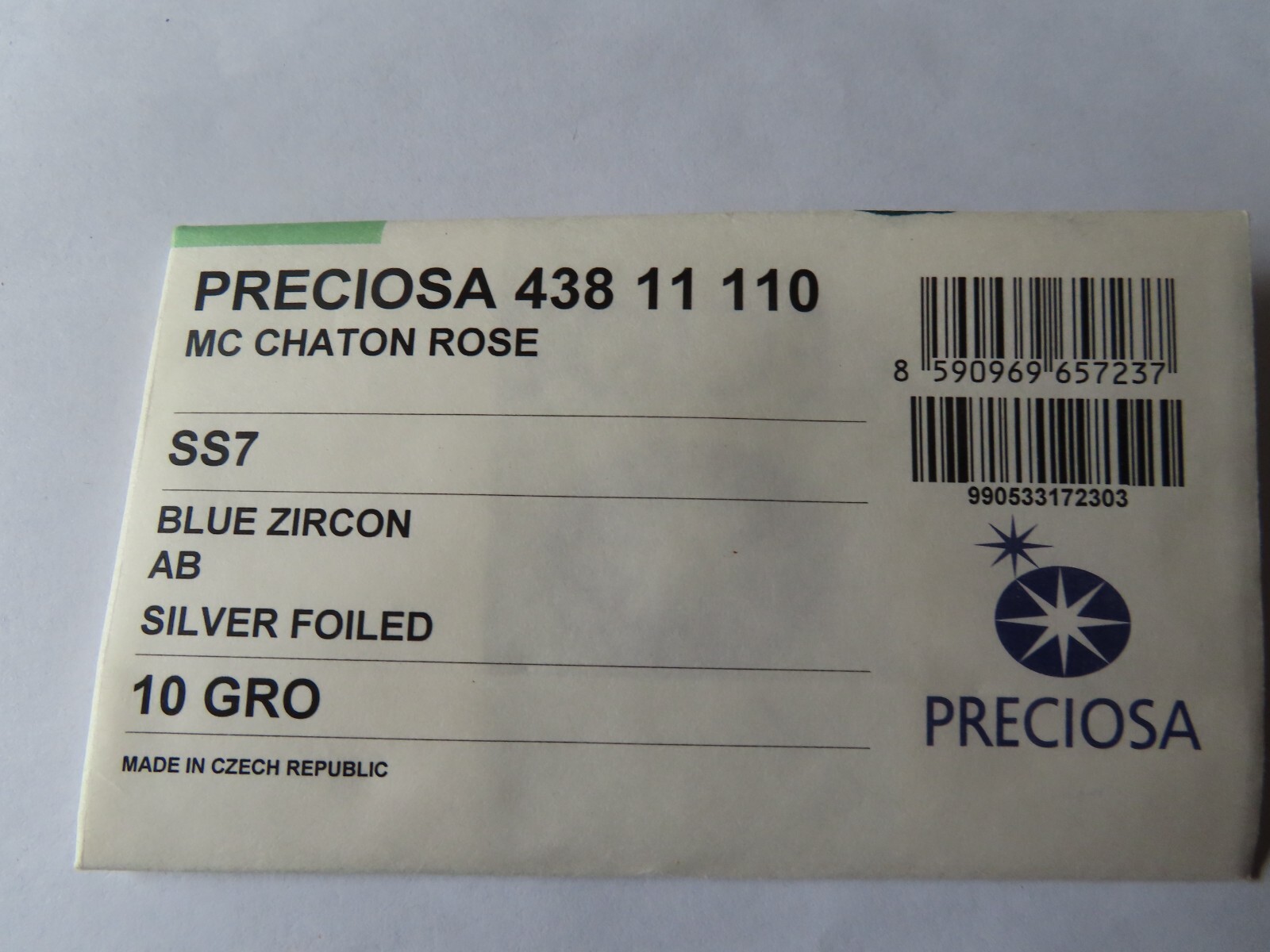 Full pack 1440 Preciosa Flatbacks 7ss Blue Zircon AB/foiled