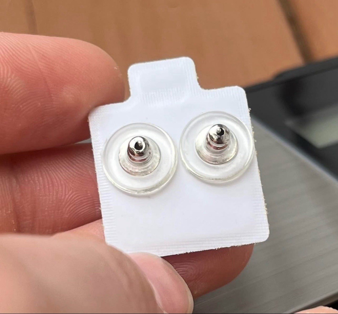 925 Very Light Blue Gemstone Sterling Silver Stud Earrings