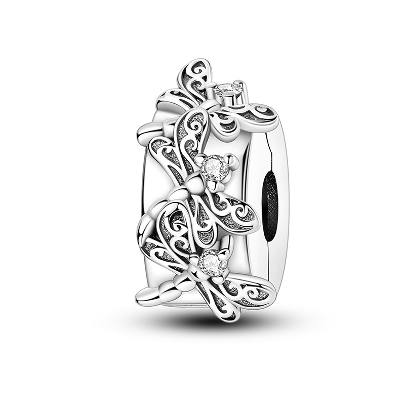 European 925 Silver DIY Charm Butterfly Flower Plant Pendant fit Women Bracelet