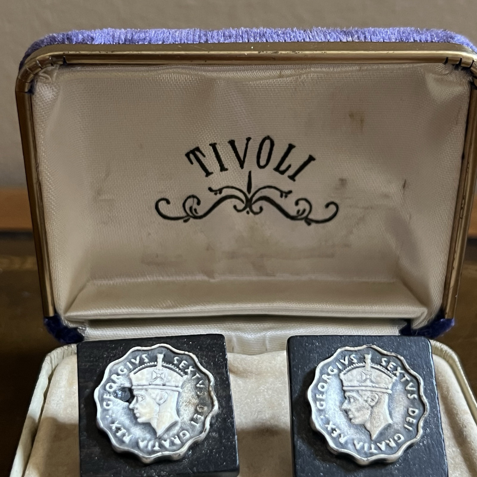 Vintage Tivoli Great Britain Coin Cuff Links