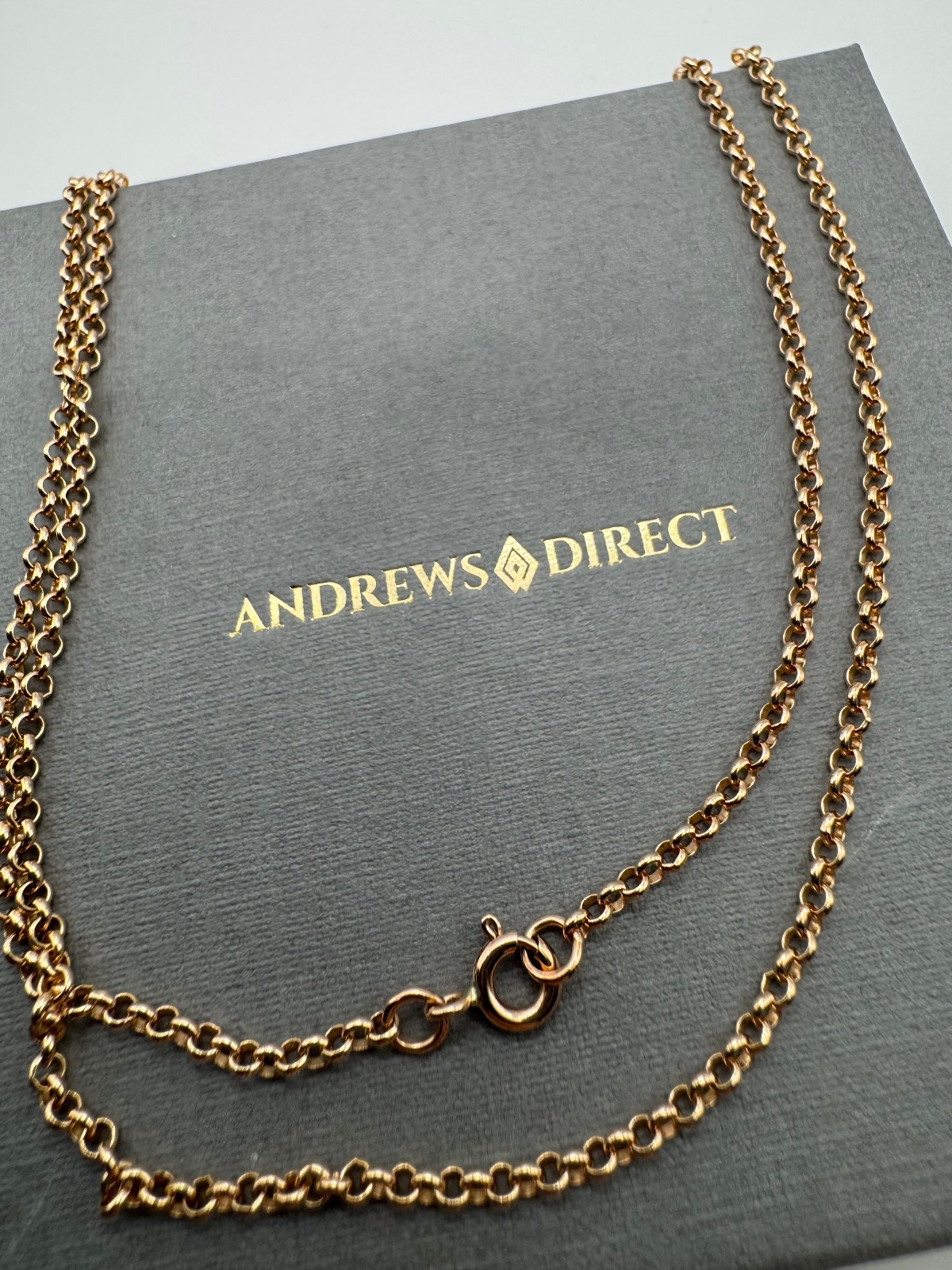 💕 🇬🇧 9ct Rose Gold 🇬🇧MADE IN UK 🇬🇧 2.25mm Belcher Chain 22″ / 55cm (RBBL)