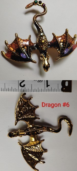 Enamel Rinestone Dragon Brooches | Colorful Mythical Animal Jewelry Pins