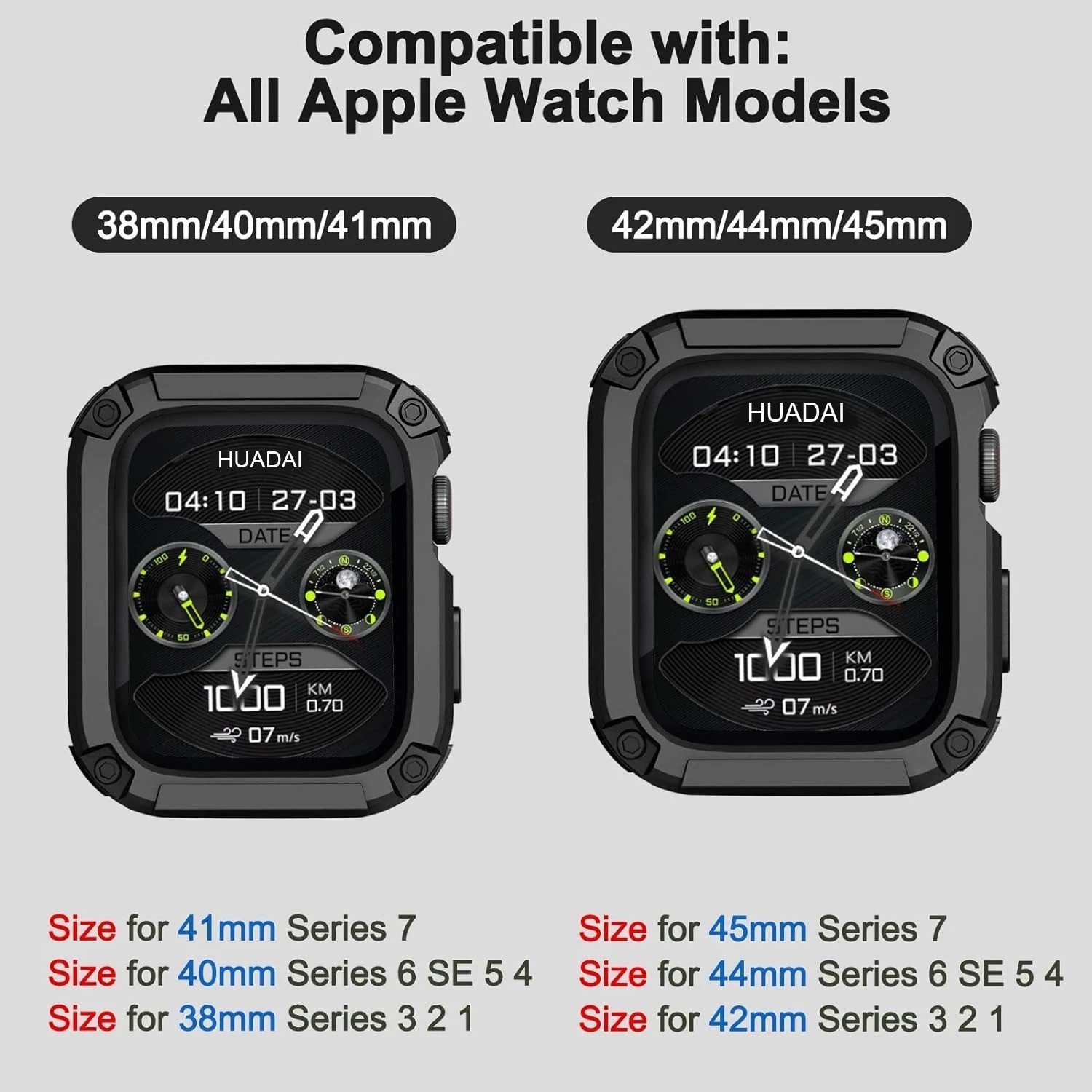 Rugged Apple Watch Band Bumper Case Cover Strap Iwatch SE 9 8 7 6 5 4 3 2