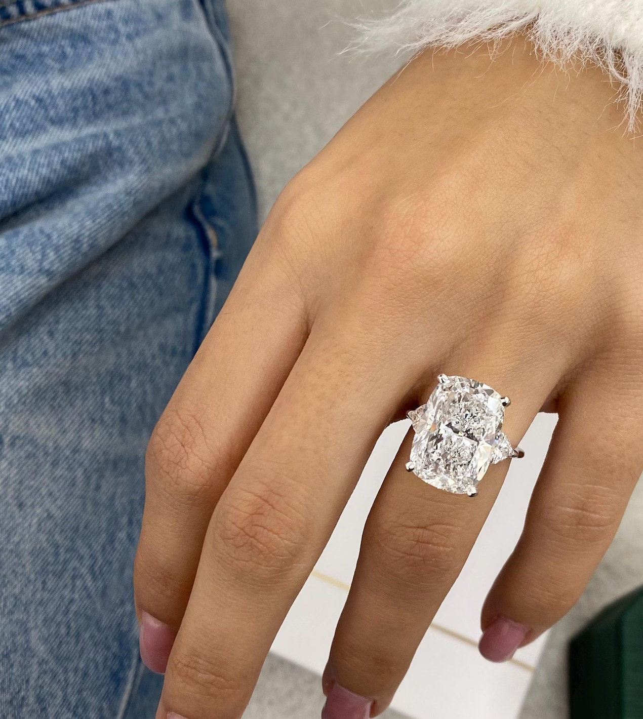 RARE 10.30 Ct Certified Cushion Diamond Solitaire Ring, FREE Diamond Studs