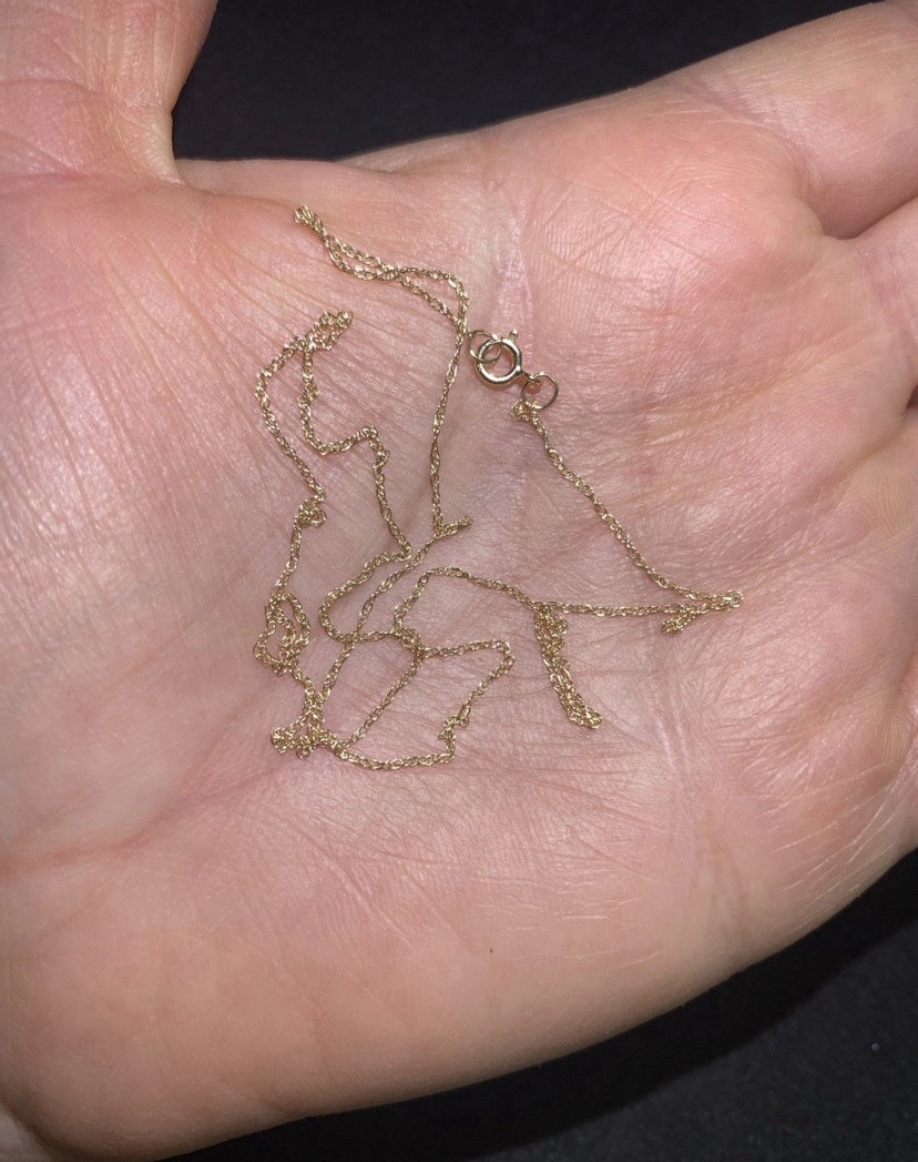 10k Solid Yellow Gold Chain Girls Necklace 18 Inches