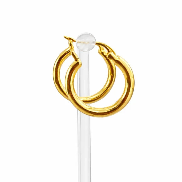 18k Gold Filled Hoops, everyday wear, waterproof, earrings for women