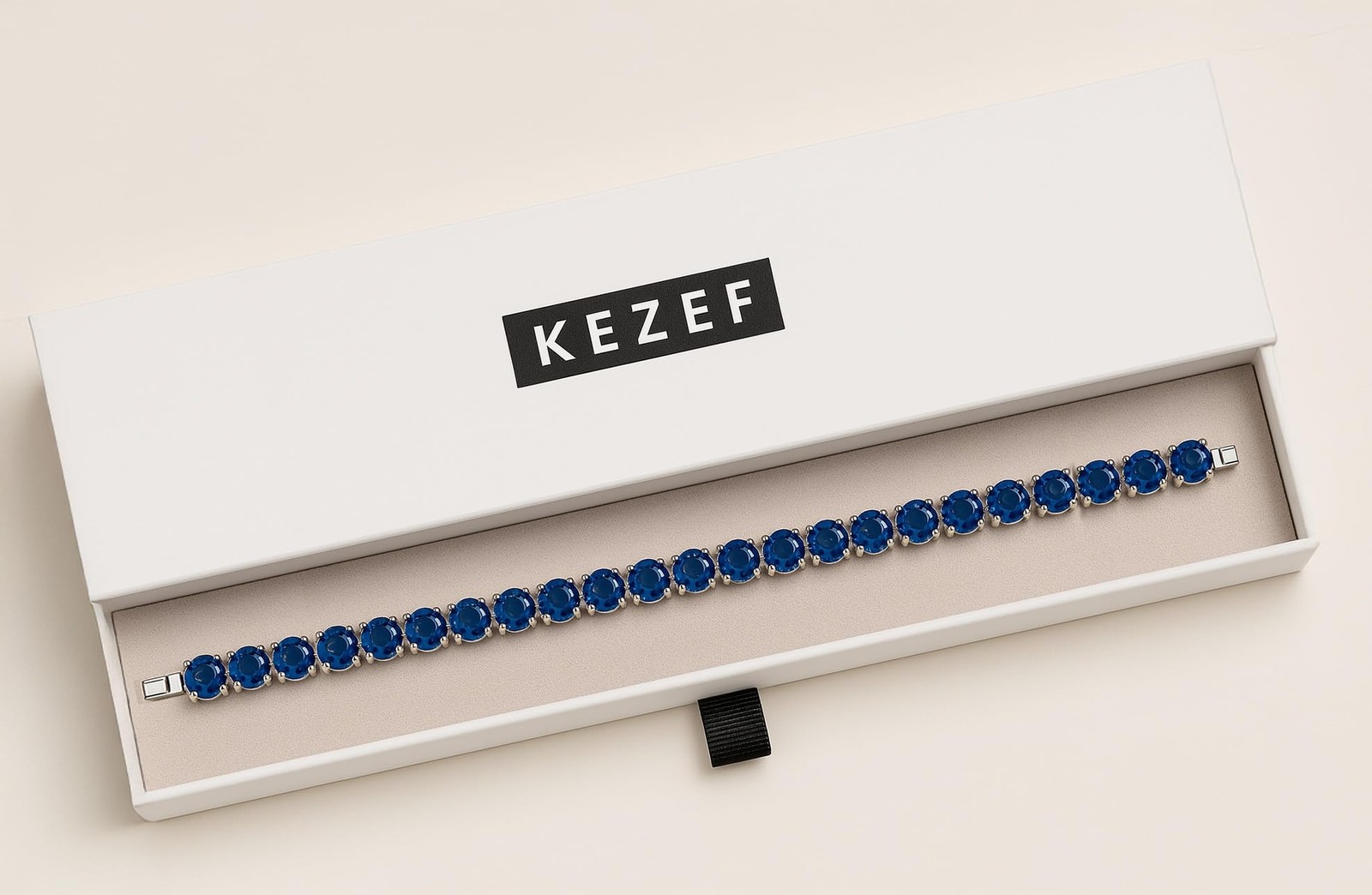 KEZEF Tennis Bracelet for Women, 7mm Round CZ, Silver Plated Brass, 6.5–8