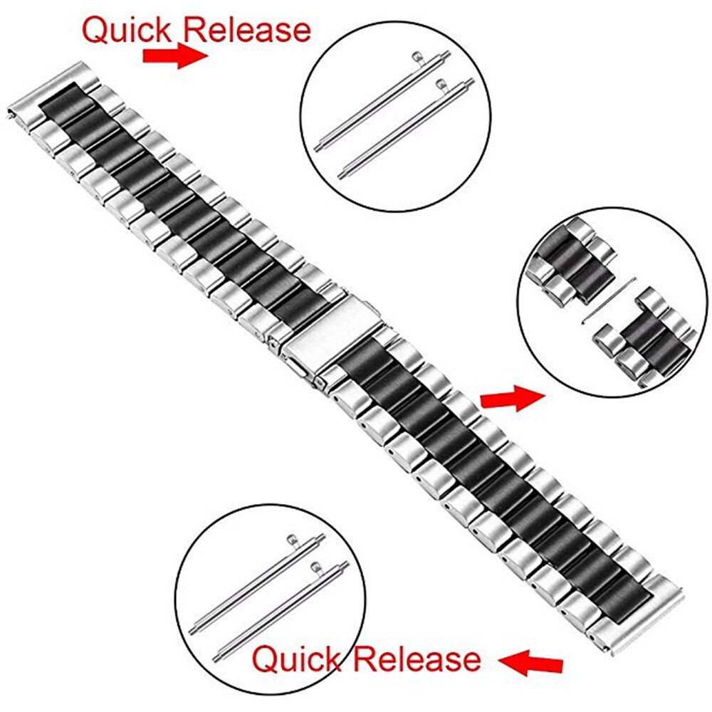 14/16/18/20/22/24mm Quick Release Stainless Steel Link Bracelet Watch Band Strap