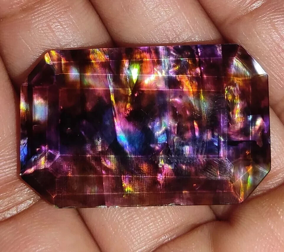 Ammolite Emerald Doublet Rare Opal-Like Organic 47.60 Ct Natural Loose Gemstone
