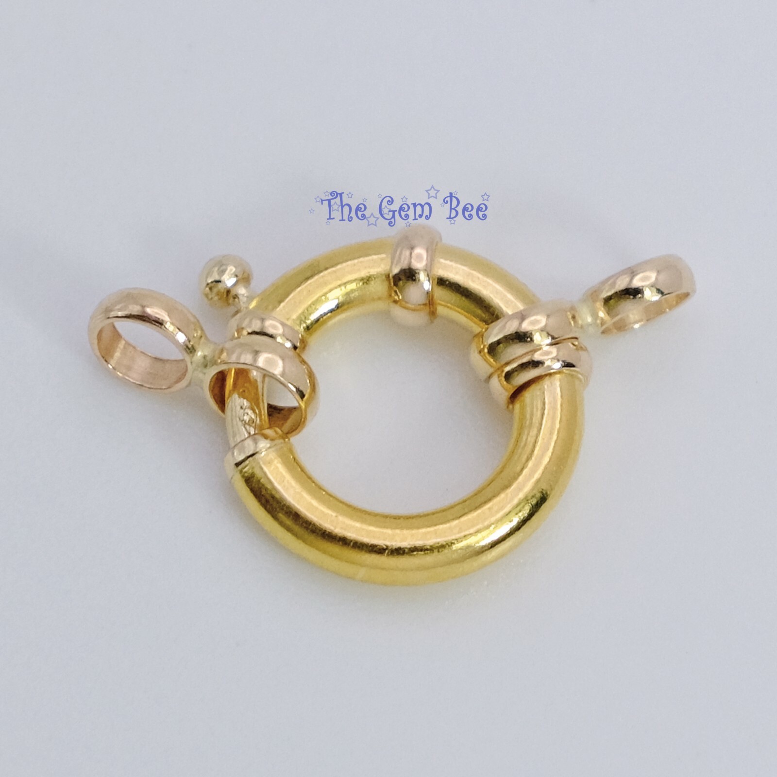 10MM 14k Solid Yellow Gold Designer Italy Spring Bolt Ring Sailor’s Clasp