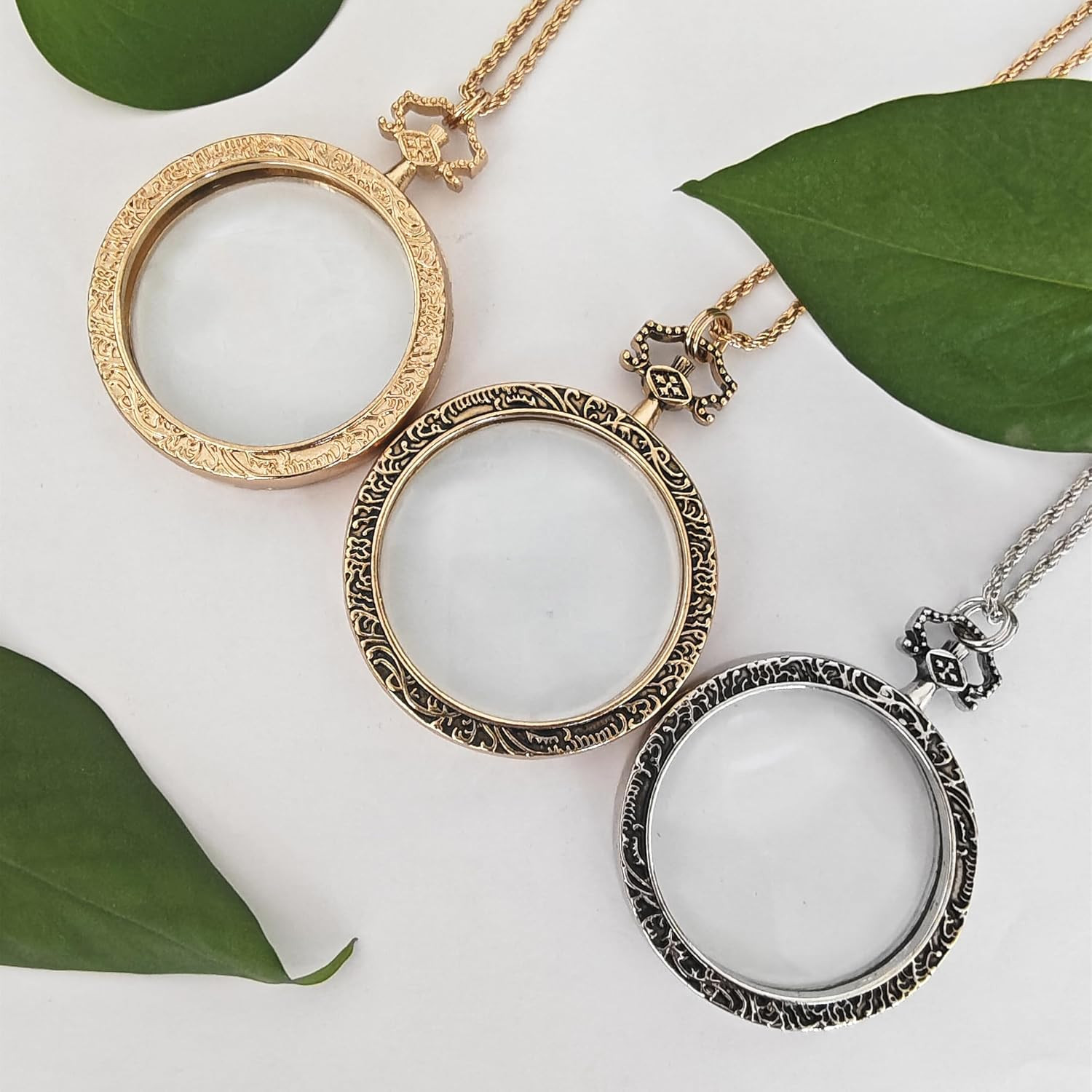 10X Magnifying Glass Necklace Magnifier Necklace Pendant Optical Magnifier with