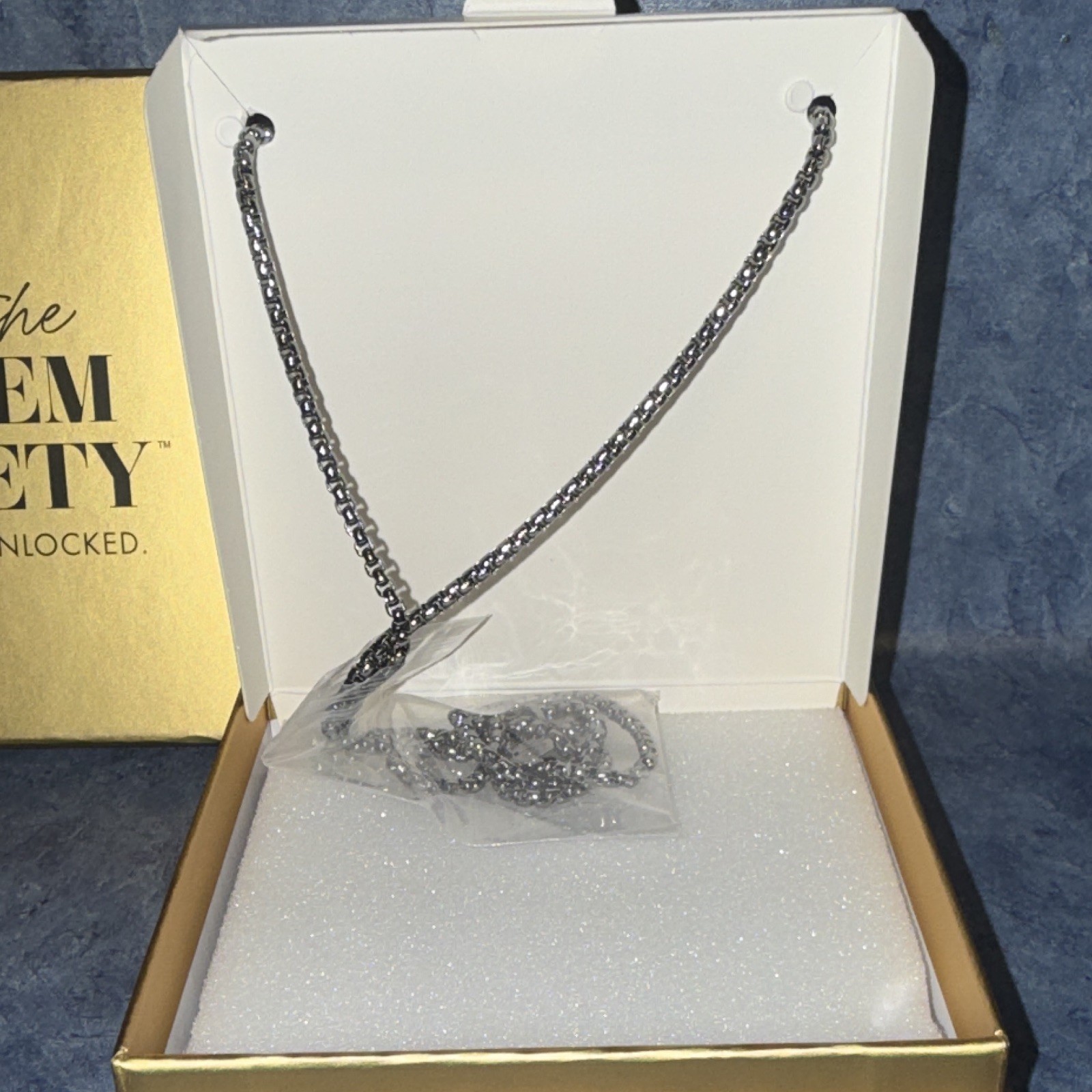 BP Gem Society The Golden Drop Necklace NK32790 Aqua Blue Quartz Adjustable