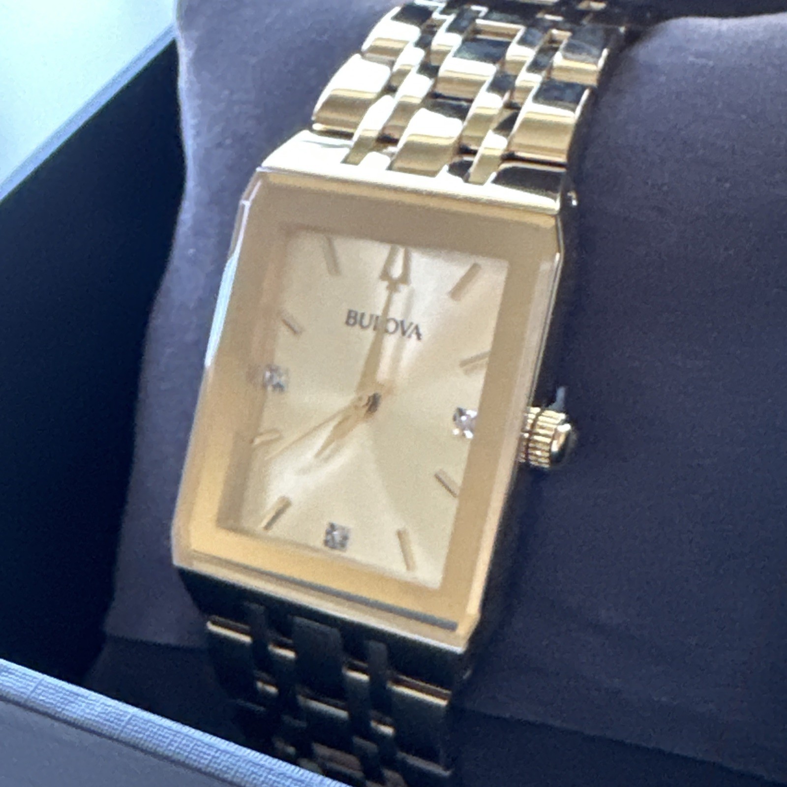 Bulova Quadra Quartz Diamond Champagne Dial Men’s Watch 97D120