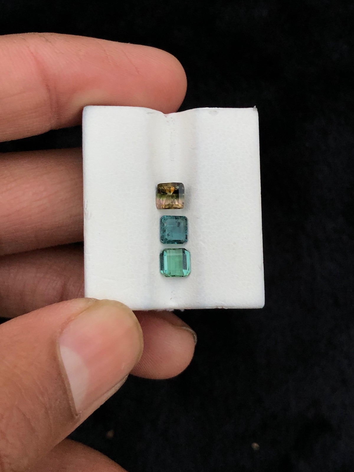 1.58 Carat Natural cut Tourmaline Mixed shape Multiple color from Afghanistan.