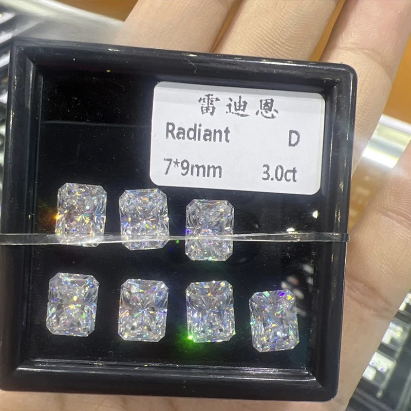 US Full Size Radiant Cut 0.2-10ct Sparkling Moissanite Loose D Color GRA VVS1