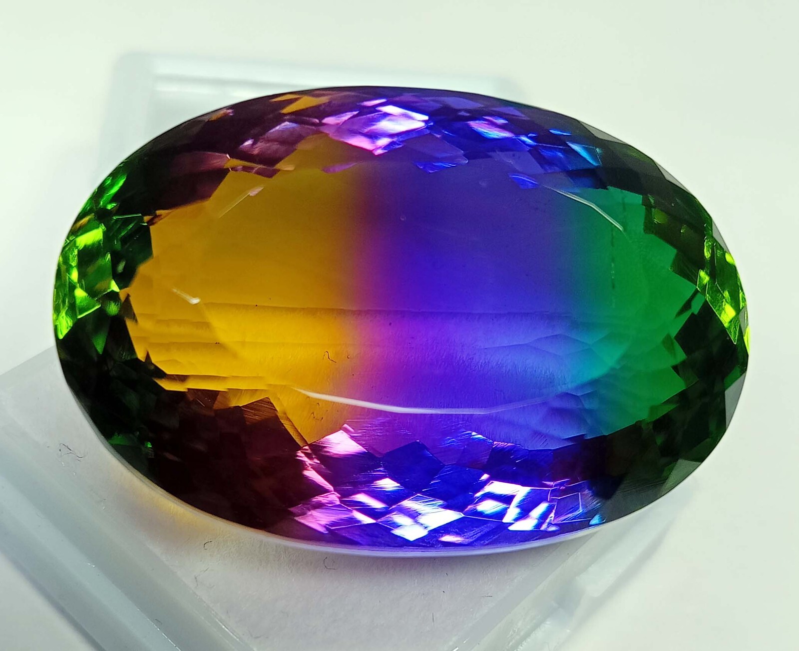 Bi-Colour 72+ Ct Natural Tourmaline Oval Cut Certified Loose Gemstone For Gift