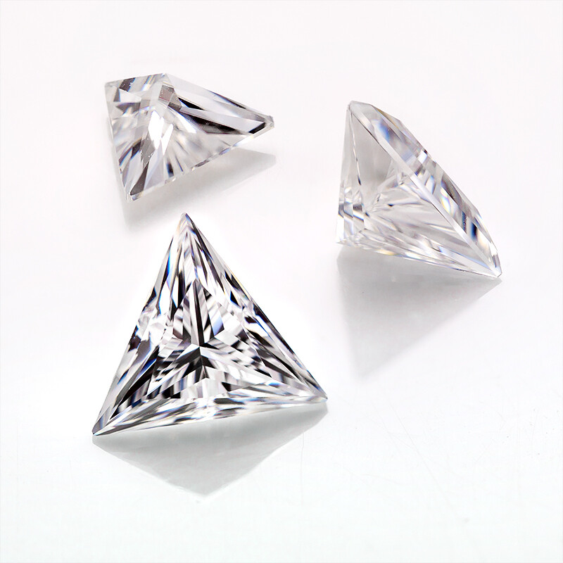 Loose Moissanite Gemstone White D Color Triangle Cut VVS1 With Certificate