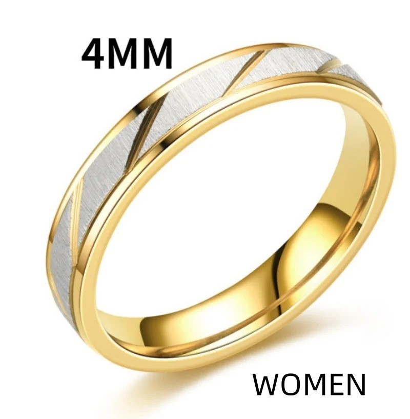 Men Women Rings Modern Stainless Steel Color Engagement Ring Wedding