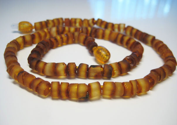 Raw Genuine Baltic Amber Dark Honey Necklace 16 inches 40 cm !!!