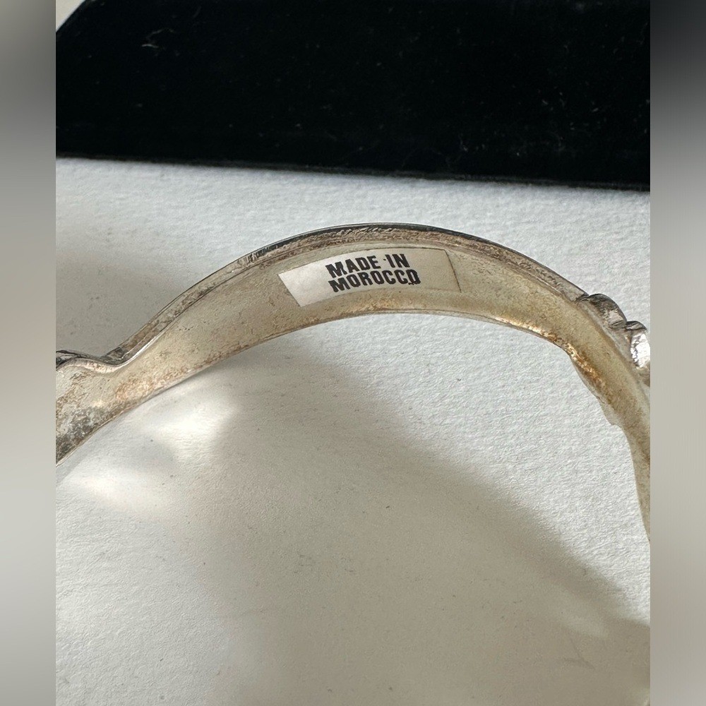 Engraved Double Snake Head Hinged Moroccan Bangles Silver Toned