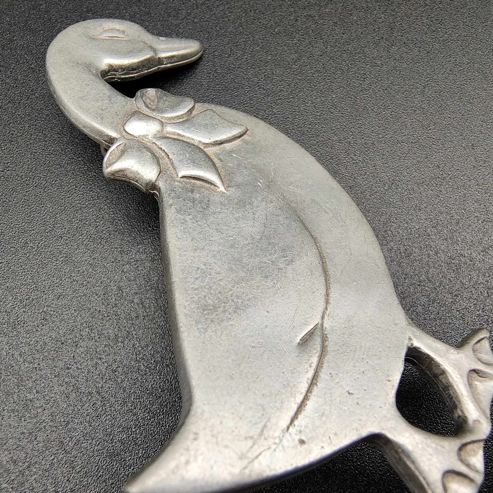 Vintage Seagull Pewter Canada Goose Brooch Country Farmhouse Figural Signed