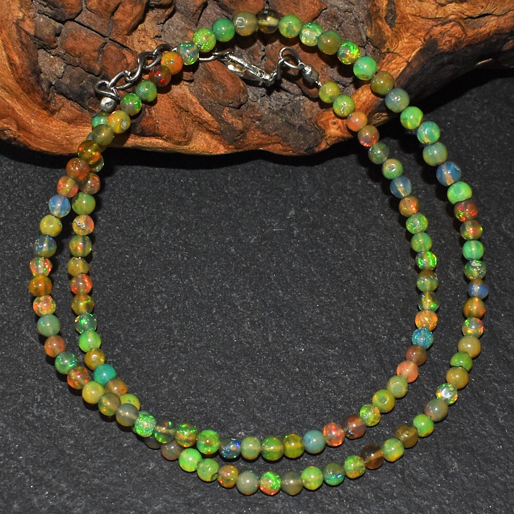 Top Grade Selling Amazing Ethiopian Opal 44.00 Cts Beaded Necklace VK 35 E593