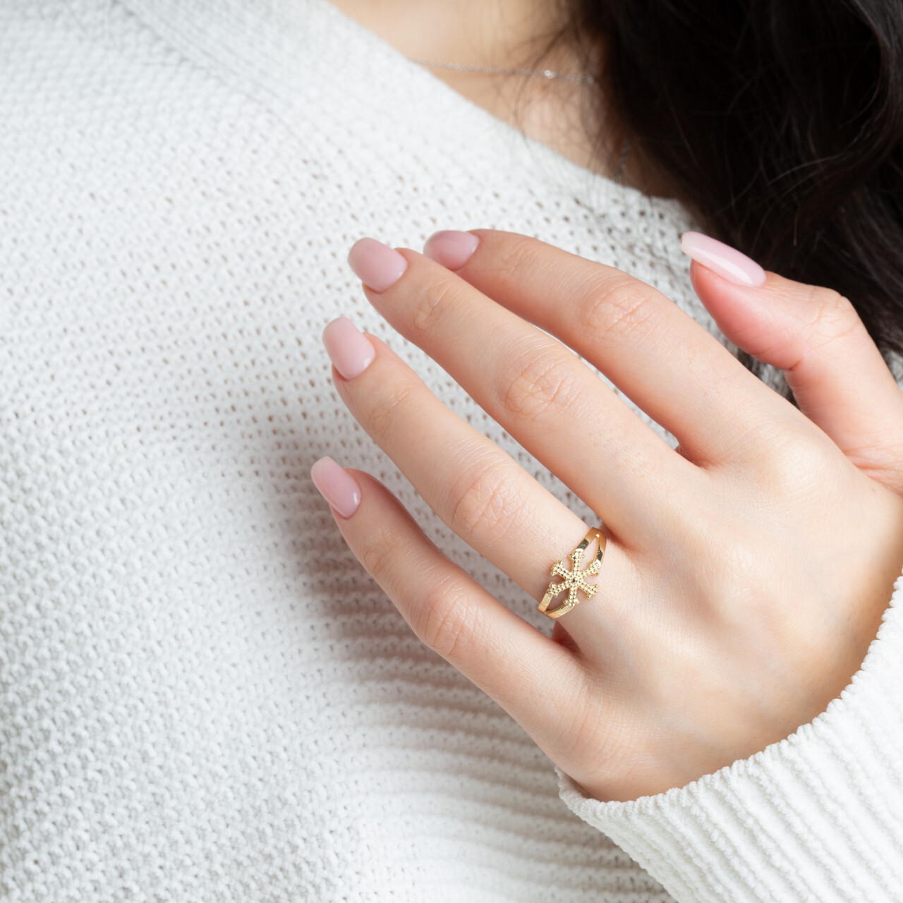 Gold Winter Snowflake Ring (Available in Yellow/Rose/White Gold)