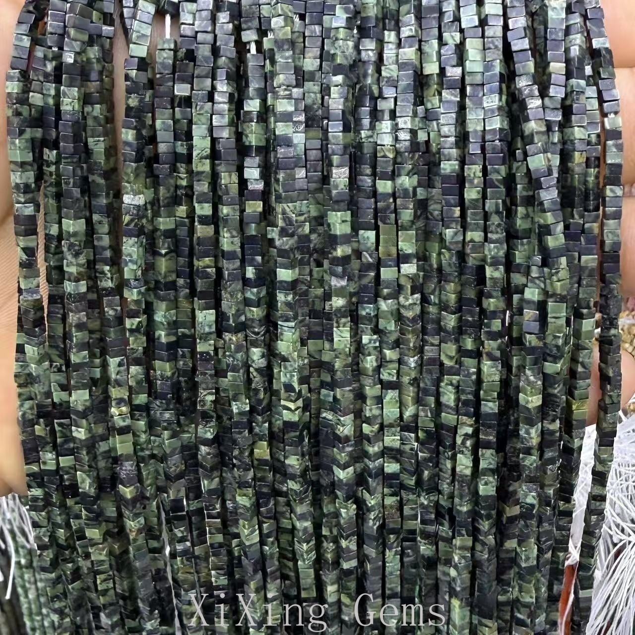 1x2mm Natural Kambaba Jasper Flat Square Disc Spacer Beads for Jewelry Making