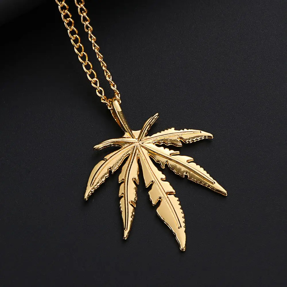 Gift Fashion Titanium Steel Rock Punk Retro Hip Hop Choker Leaf Pendant Maple Le