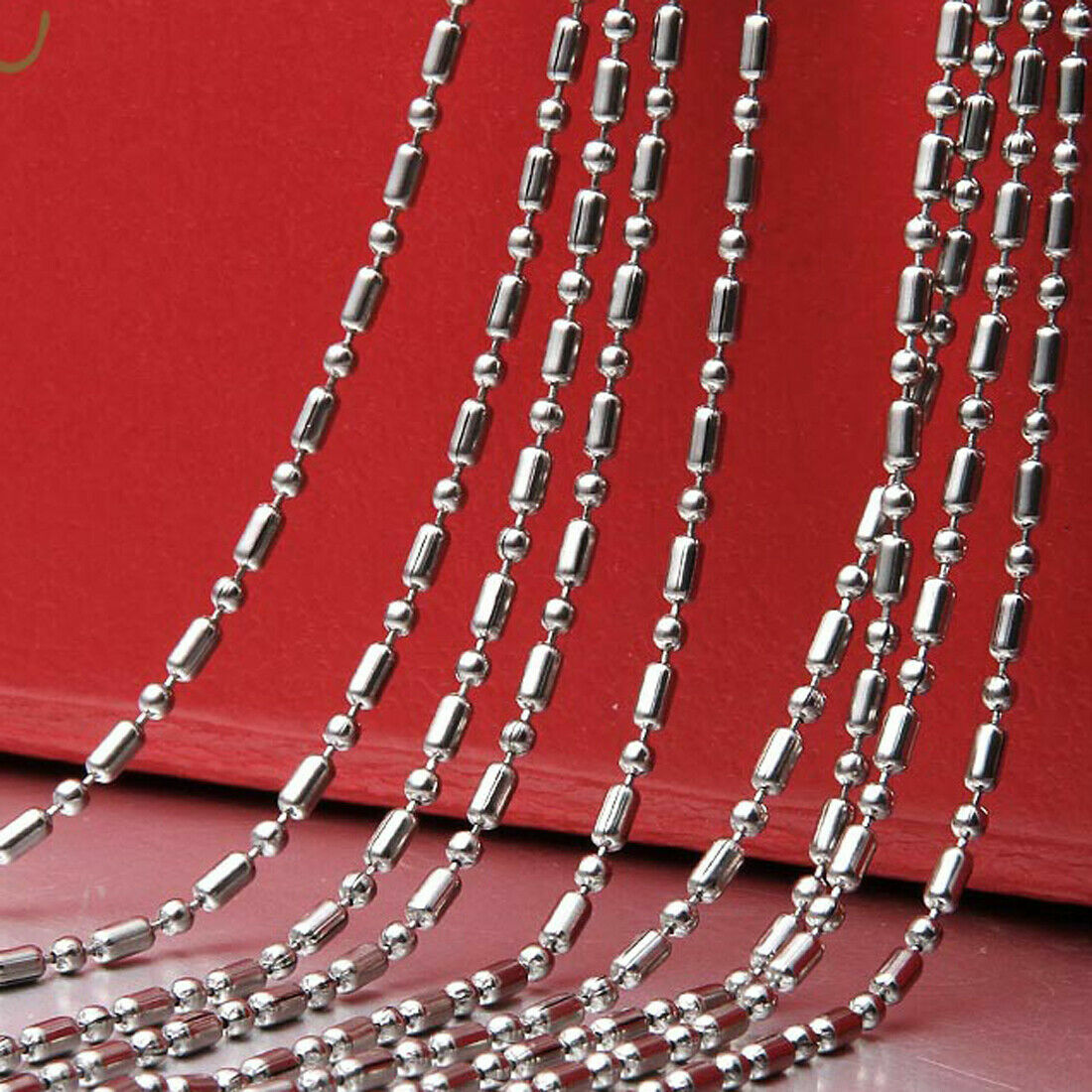 50/100pcs Lots Wholesale In Bulk Stainless Steel Bamboo Chain Necklace 16″-40″