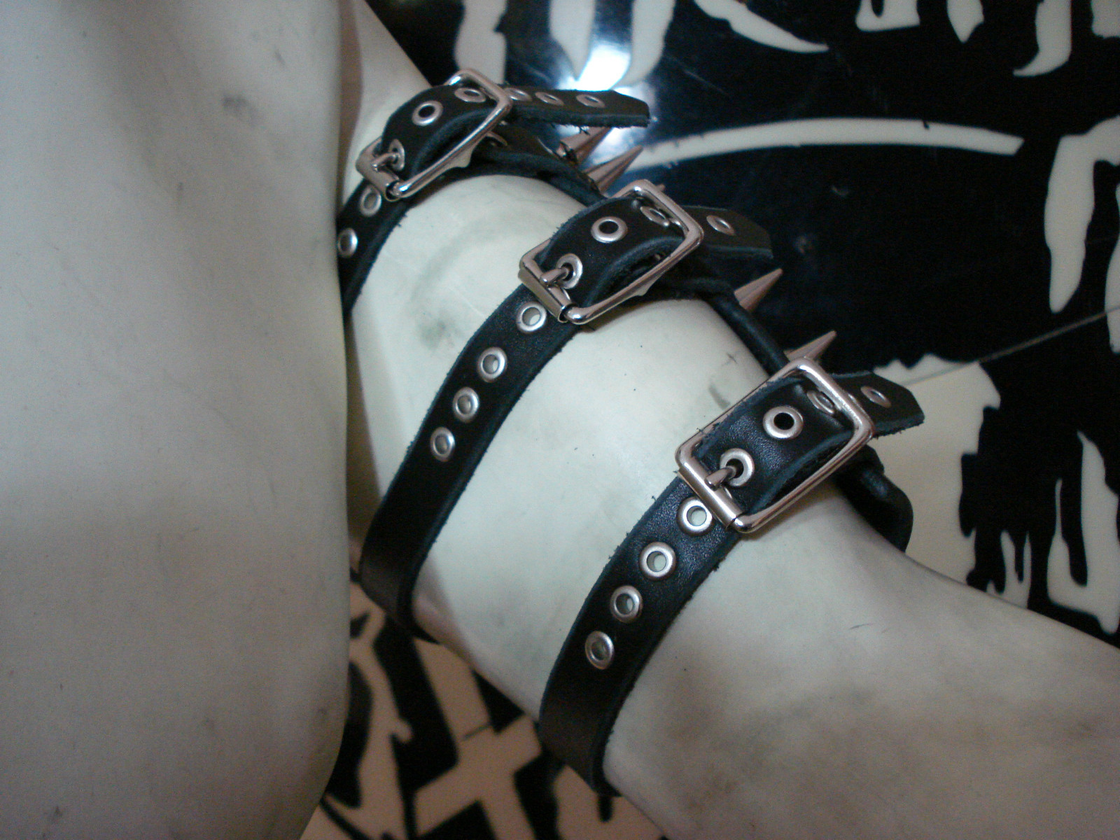 LEATHER SPIKED ARMBAND.BLACK METAL…(MDLA0070)…..URGEHAL