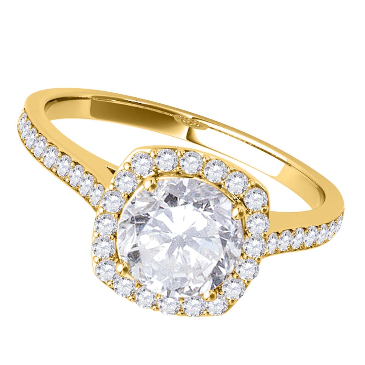 Diamond Halo-Engagement Ring 0.50 Carats 14k Yellow Rose White Gold Jewelry Gift