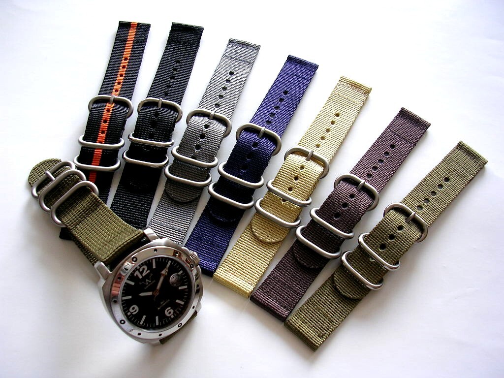 NATO G10 2pc UTC Ballistic nylon RAF strap Military watchband stitched IW SUISSE