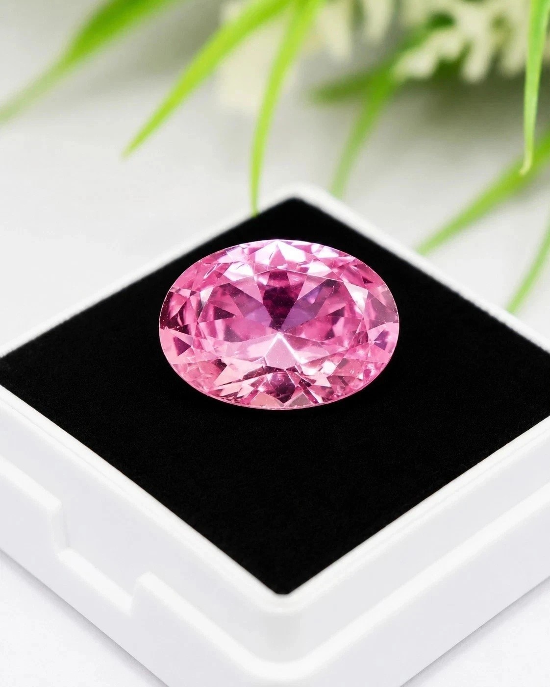 AAA 8.55 Ct Lab-Created Cambodian Pink Sapphire Oval Cut Certified Loose Gemston