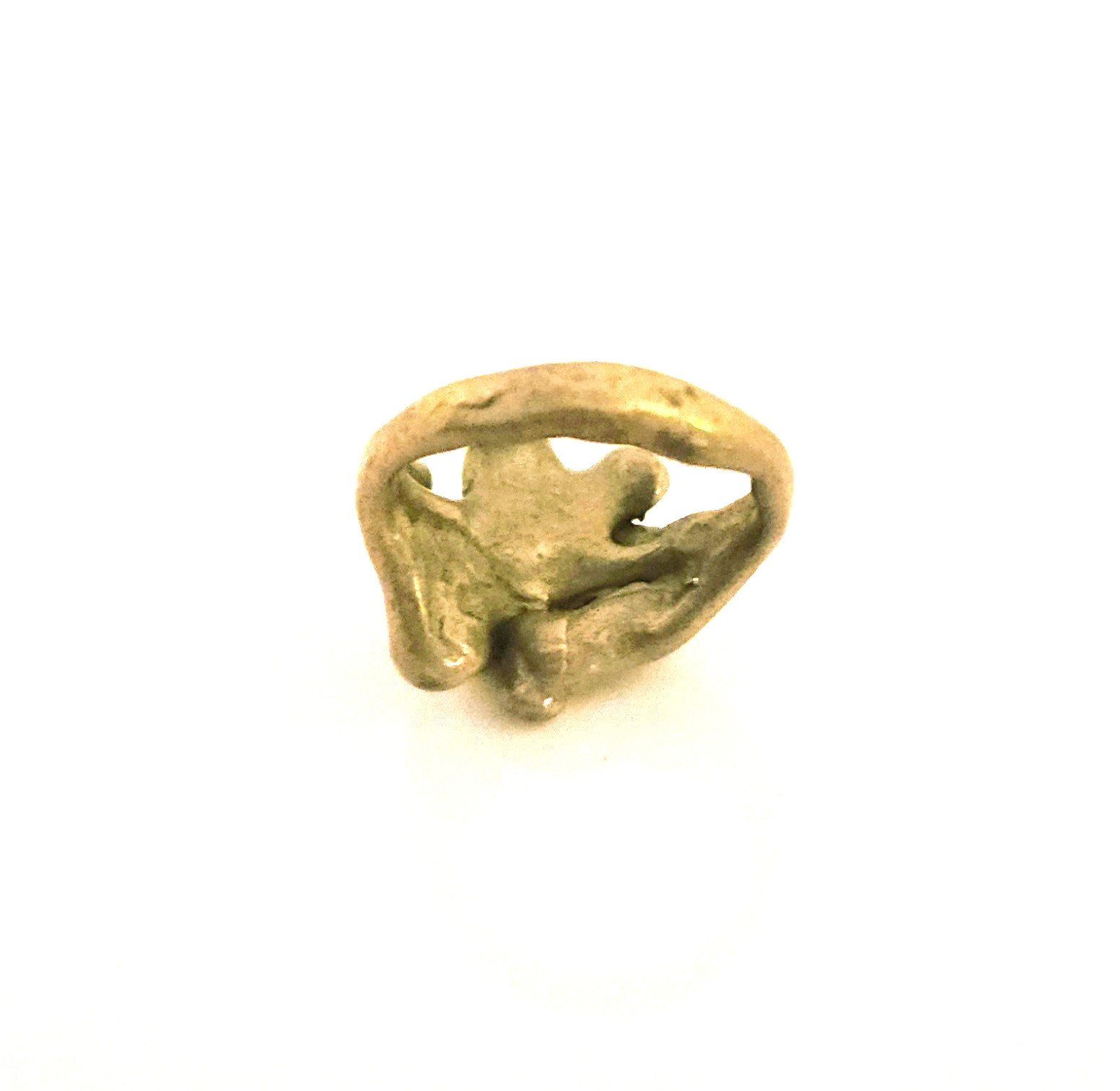 Vintage Bronze Free Form Family Shape MCM Ring Size 4