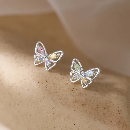 925 Sterling Silver Tiny Leaves Olive Leaf Dainty Minimalist Women Stud Earrings